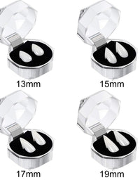 Zhanmai 4 Pairs Vampire Fangs Fake Teeth with Teeth Pellets for Cosplay Props, White (13 mm, 15 mm, 17 mm, 19 mm)
