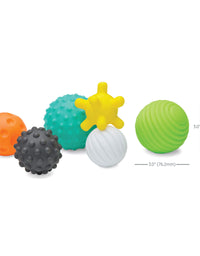 Infantino Textured Multi Ball Set - Textured Ball Set Toy for Sensory Exploration and Engagement for Ages 6 Months and up, 6 Piece Set
