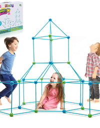 Obuby Kids Fort Building Kit 120 Pieces Construction STEM Toys for 5 6 7 8 9 10 11 12 Years Old Boys and Girls Ultimate Forts Builder Gift Build DIY Educational Learning Toy for Indoor & Outdoor
