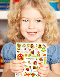 Thanksgiving Stickers for Kids 8 Sheets Thanksgiving Day Party Supply Classroom Reward
