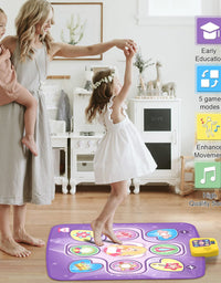 beefunni Dance Mat Toys for 3-10 Year Old Girls, 5 Game Modes Including 3 Challenge Levels, Adjustable Volume Dance Pad with LED Lights, Christmas Birthday Gifts for 3 4 5 6 7 8 9+ Year Old Girls
