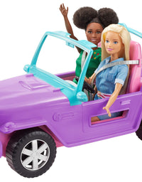 Barbie Off-Road Vehicle, Purple with Pink Seats and Rolling Wheels, 2 Seats, Gift for 3 to 7 Year Olds
