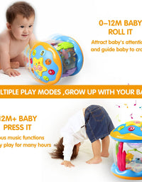 Furktem Baby Toys 6 to 12 Months Ocean Rotating Projector - Early Education Toys 12-18 Months with Various Pacify Music/Light Kids Toddler Toys for 1 2 3+ Year Old Boys Girls Birthday
