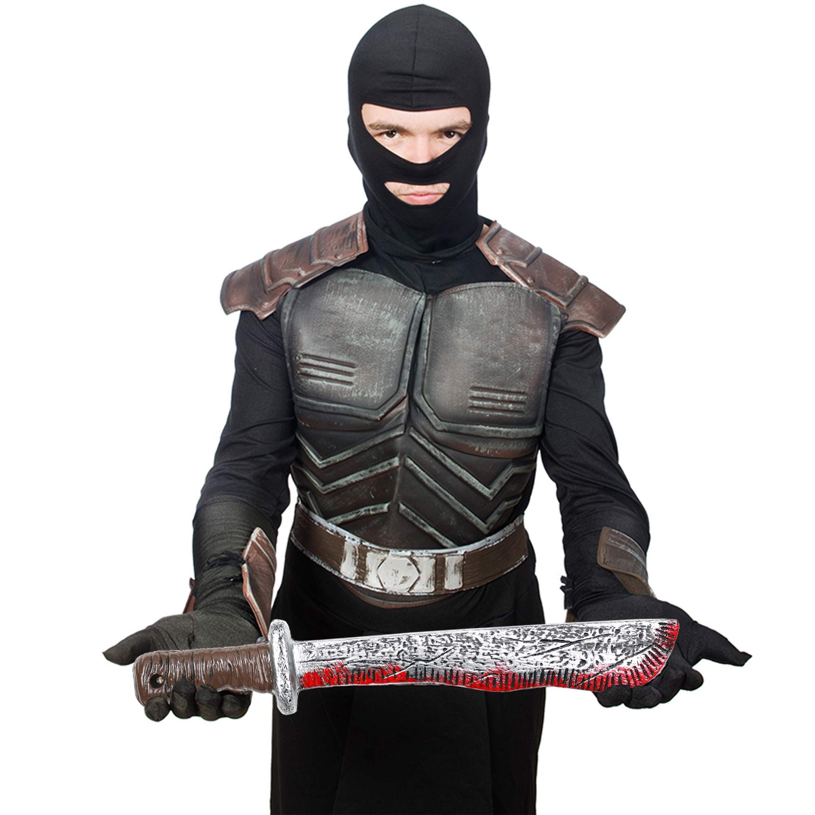 Skeleteen Bloody Machete Costume Prop - Fake Realistic Bleeding Knife Toy for Costumes and Cosplay