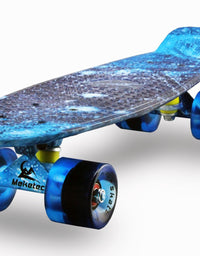 Skateboards Complete 22 Inch Mini Cruiser Retro Skateboard for Kids Boys Youths Beginners
