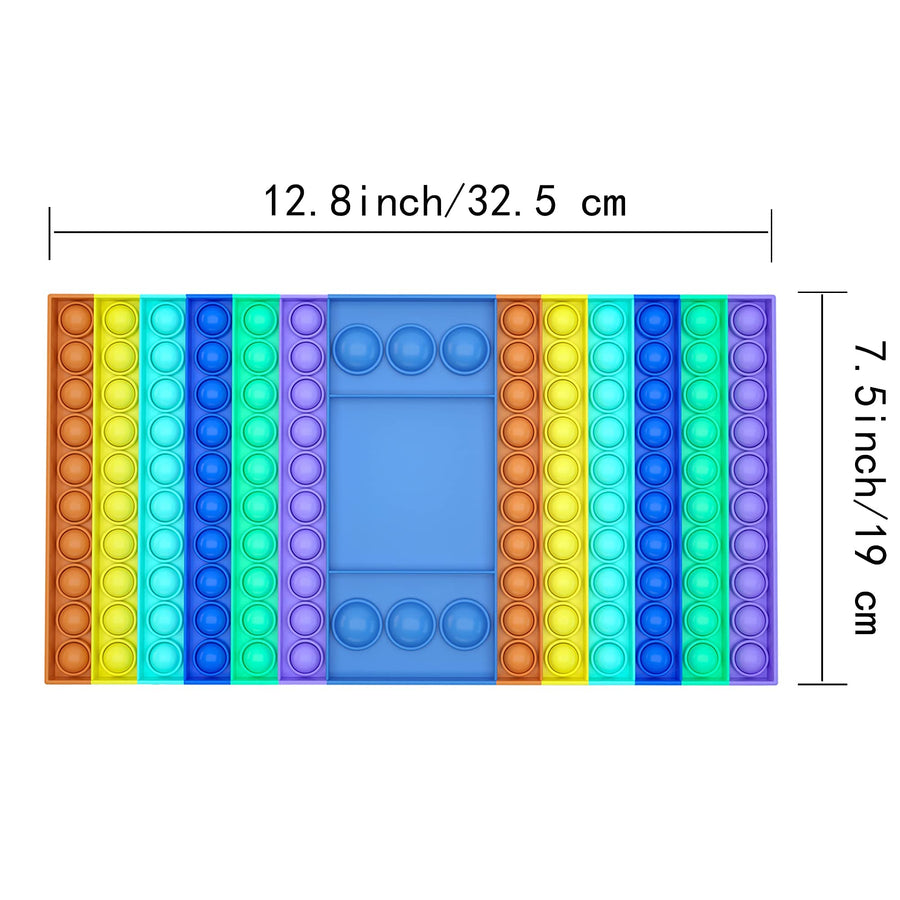 Pnirya Big Pop Game Fidget Toy, Rainbow Chess Board Push Bubble Popper Fidget Sensory Toys for Parent-Child Time, Interactive Jumbo Stress Relief Figetget Toy to Play with Friends