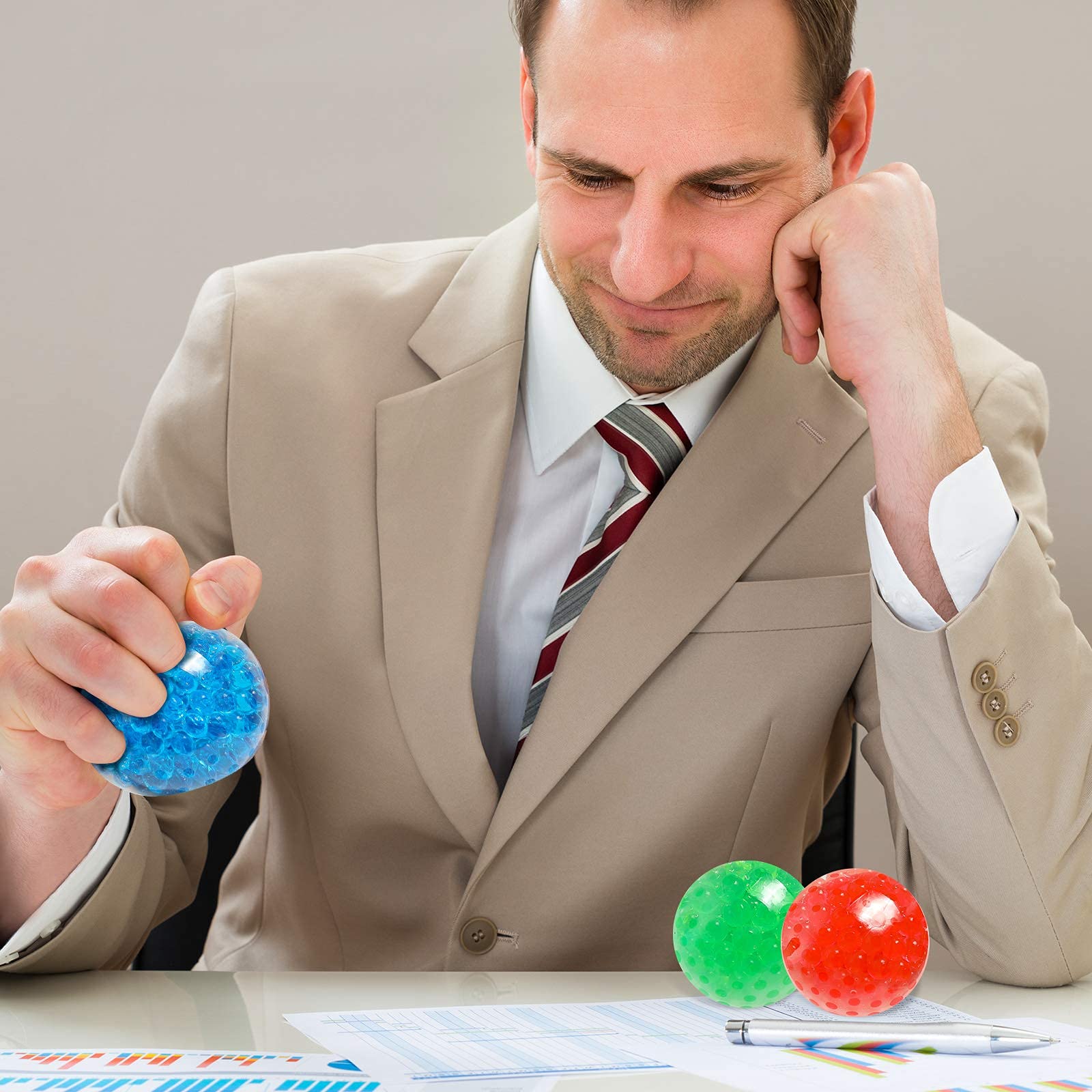 KLT Sensory Stress Ball Set, 12 Pack Stress Relief Fidget Balls for Kids/Adults, Stocking Stuffers, Squishy Balls Fidget Toy, Hand Exercise, Anxiety Relief, Squeeze Toys for Autism (Stress Balls)