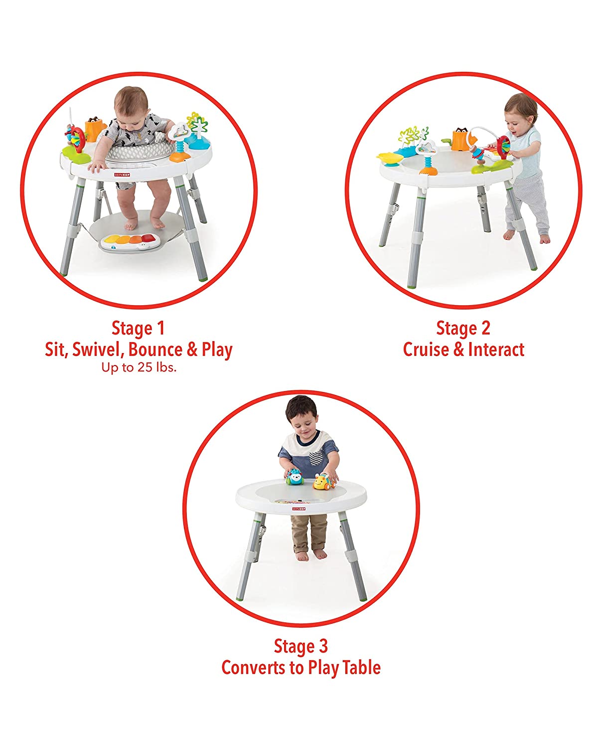 Skip Hop Baby Activity Center: Interactive Play Center with 3-Stage Grow-with-Me Functionality, 4mo+, Explore & More