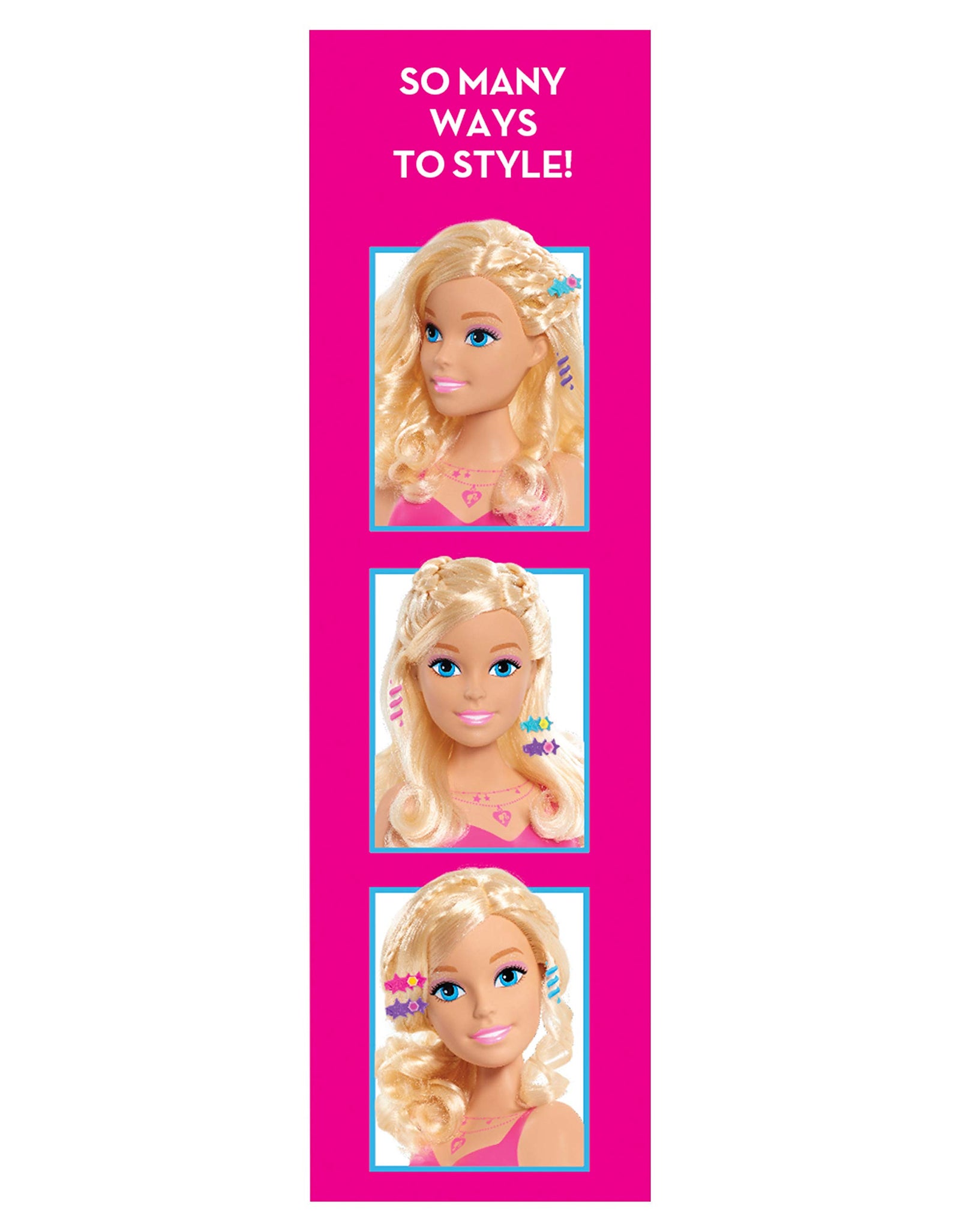 Barbie Fashionistas 8-Inch Styling Head, Blonde, 20 Pieces Include Styling Accessories, Hair Styling for Kids, by Just Play