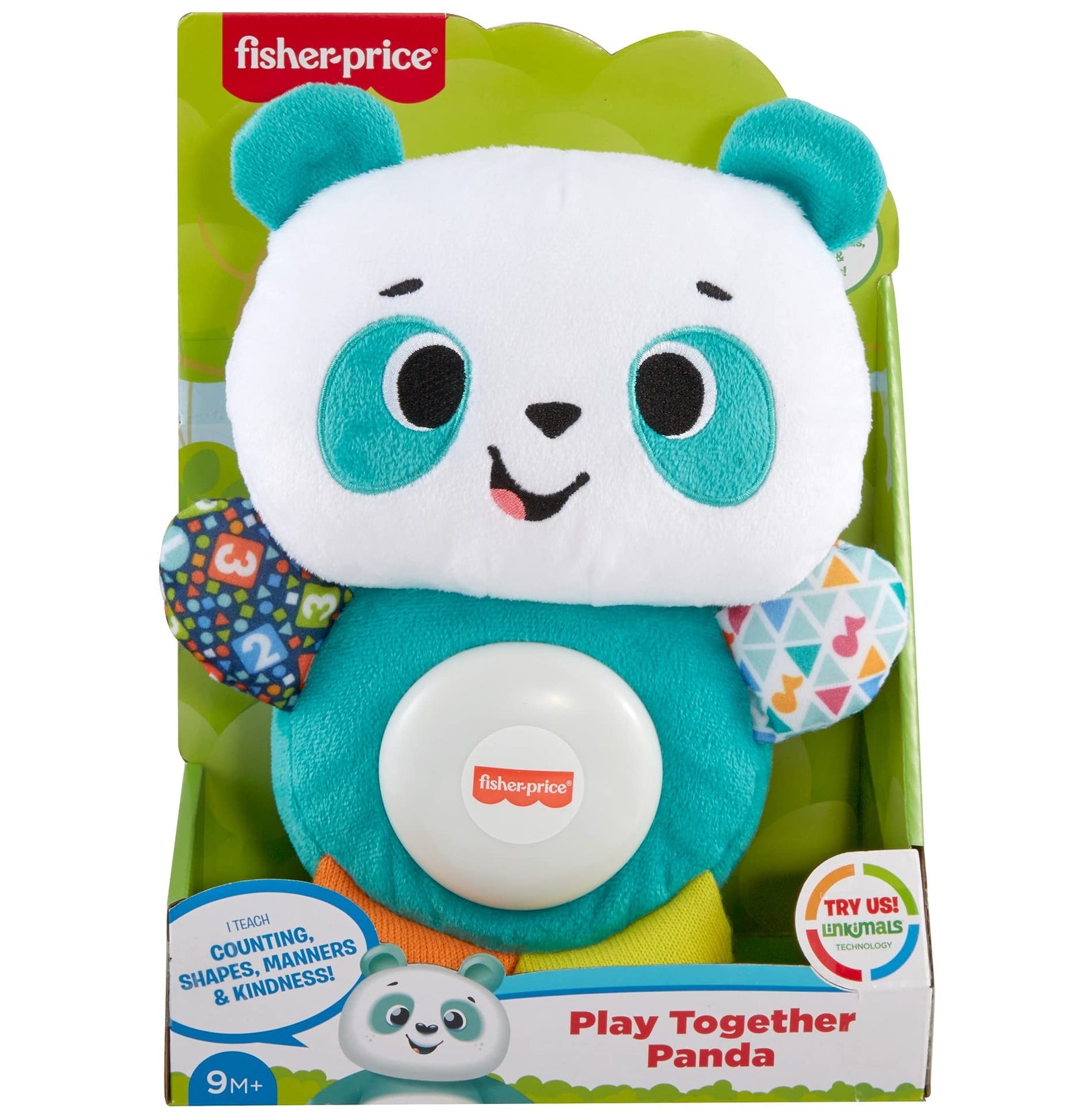 Fisher-Price Linkimals Play Together Panda, musical learning plush toy for babies and toddlers