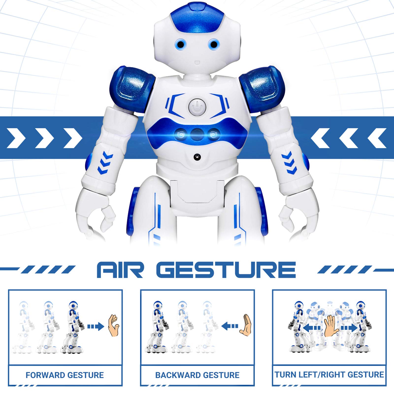 KingsDragon RC Robot Toys for Kids, Gesture & Sensing Programmable Remote Control Smart Robot for Age 3 4 5 6 7 8 Year Old Boys Girls Birthday Gift Present