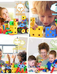 Jasonwell STEM Toys Building Blocks - 168 PCS Educational Construction Tiles Set Engineering Kit Creative Activities Games Learning Gift for Toddlers Kids Ages 3 4 5 6 7 8 9 10 Year Old Boys Girls
