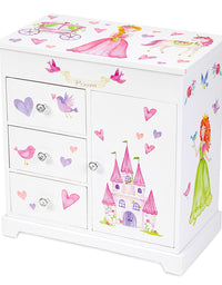 Jewelkeeper Unicorn Musical Jewelry Box with 3 Pullout Drawers, Fairy Princess and Castle Design, Dance of The Sugar Plum Fairy Tune

