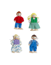 Melissa & Doug Take-Along Wooden Doorbell Dollhouse - Doorbell Sounds, Keys, 4 Poseable Wooden Dolls
