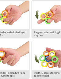 6PCS Magnetic Rings, Fidget Rings,Roller Rings,Adult Finger Fidget Toys, ADHD Anxiety Relief Decompression Magical Ring Fidget Toy,Funny Gifts kids Magnetic Spinner Ring for Boys Girls(Random Color)
