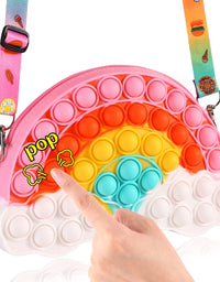 Pop Purse Fidget Toy for Girls, Rainbow pop Fidget Bag Party Favors, Pop Sensory School Supplies Birthday Party Gifts
