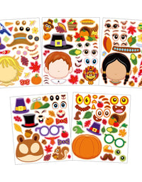 JOYIN 40 PCS Thanksgiving Crafts Make A Turkey Sticker Make A Face Sticker Sheets Make Your Own Characters Thanksgiving Game Holiday School Classroom Prizes Party Favor Supplies
