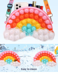 UOYHXQ Pop Purse Fidget Toy for Girls, Rainbow Cloud Pop Shoulder Bag Fidget Purse, Christmas Pop Fidget Toys Bag School Supplies, Sensory Stress Relief Crossbody Handbag Party Fidgets Gifts for Girls
