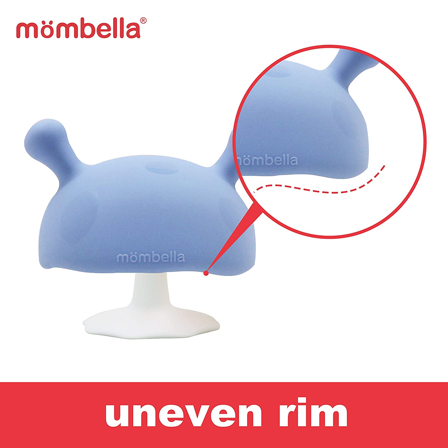Mombella Mimi Mushroom Pacifier Shape Skin-Like Infant Soothing Teether Toy for 0-6 Months Sucking Needs Babies, Help with Breast Feeding weaning and Prevent Digit Sucking.Light Blue