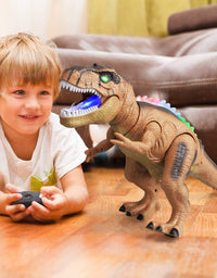 STEAM Life Remote Control Dinosaur Toys for Kids 3 4 5 6 7+ Light Up & Realistic Roaring Sound - T rex Dinosaur Toys Gifts for Christmas - Dinosaur Robot Toy for Kids Boys Girls (Green)
