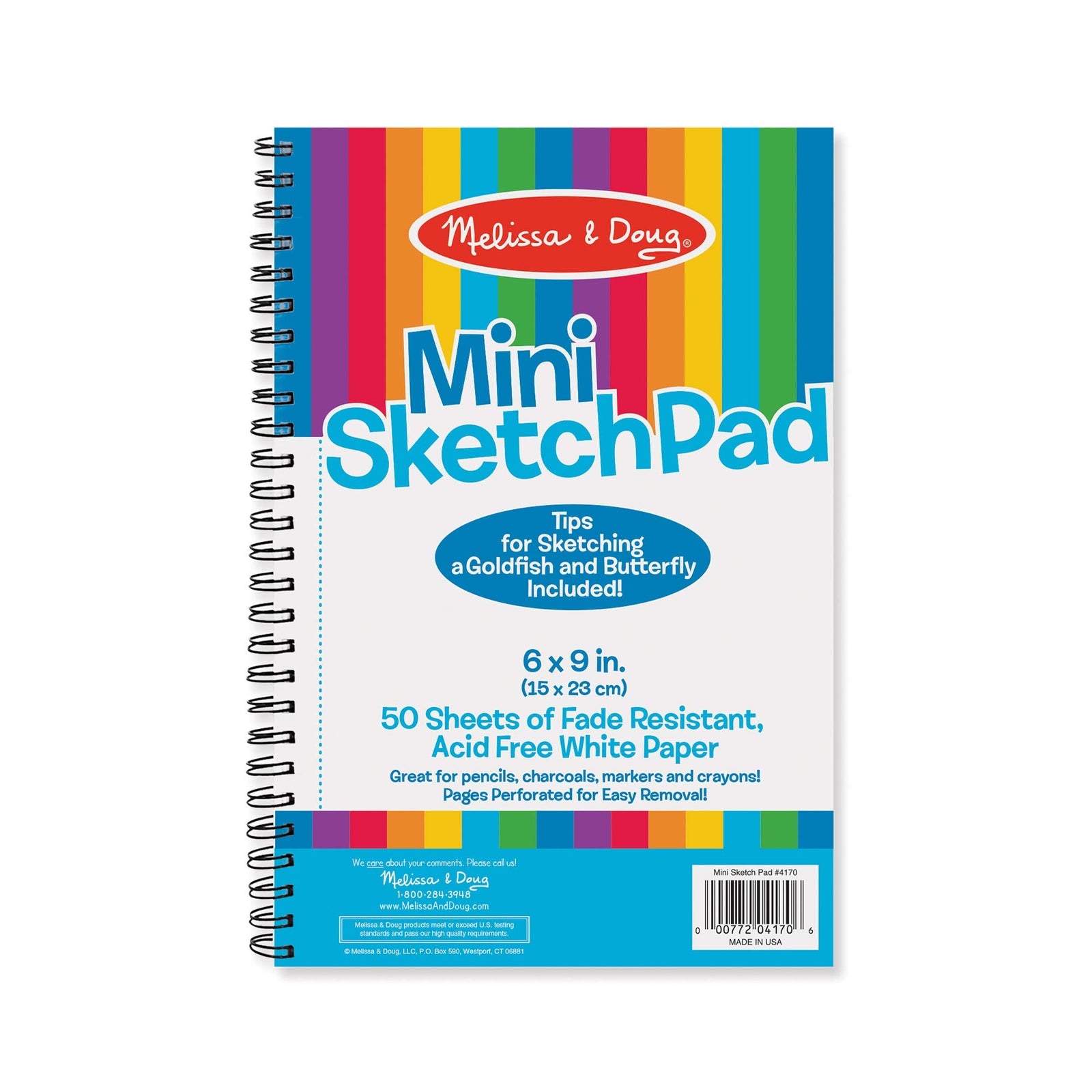 Melissa & Doug Mini Sketch Pad of Paper (6 x 9 inches) - 50 Sheets, 3-Pack