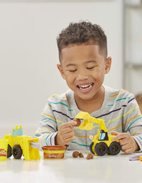 Play-Doh Wheels Excavator and Loader Toy Construction Trucks with Non-Toxic Sand Buildin' Compound Plus 2 Additional Colors (Amazon Exclusive)
