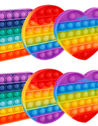 6 Packs Popitsfidgets Toy for Boys，Poppers It Popits Pops Popet Popitsfidgets Press Pop Bubble Sensory Stress Relief Satisfying Game Toy Package Fidgettoy Set Rainbow Mouse Dinosaur Space Robot
