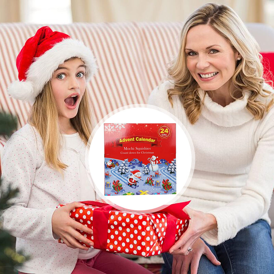 Christmas Advent Calendar 2021 for Kids, 24 pcs Squishy Fidget Toys Advent Calendar for Christmas Countdown Xmas Gift for Toddler Boys and Girls Birthday Holiday Party Christmas