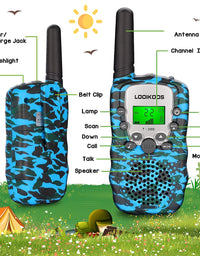 LOOIKOOS Walkie Talkies for Kids, 3 KMs Long Range Children Walky Talky Handheld Radio Kid Toy Best Gifts for Boys and Girls 3 Pack
