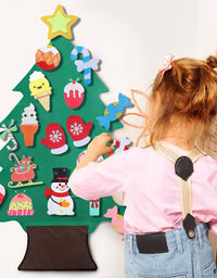 Felt Christmas Tree - 3.5 FT DIY Felt Christmas Tree Set, 38 Ornaments, Xmas Decorations New Year Door Wall Hanging Decorations, Great Gift for Kids
