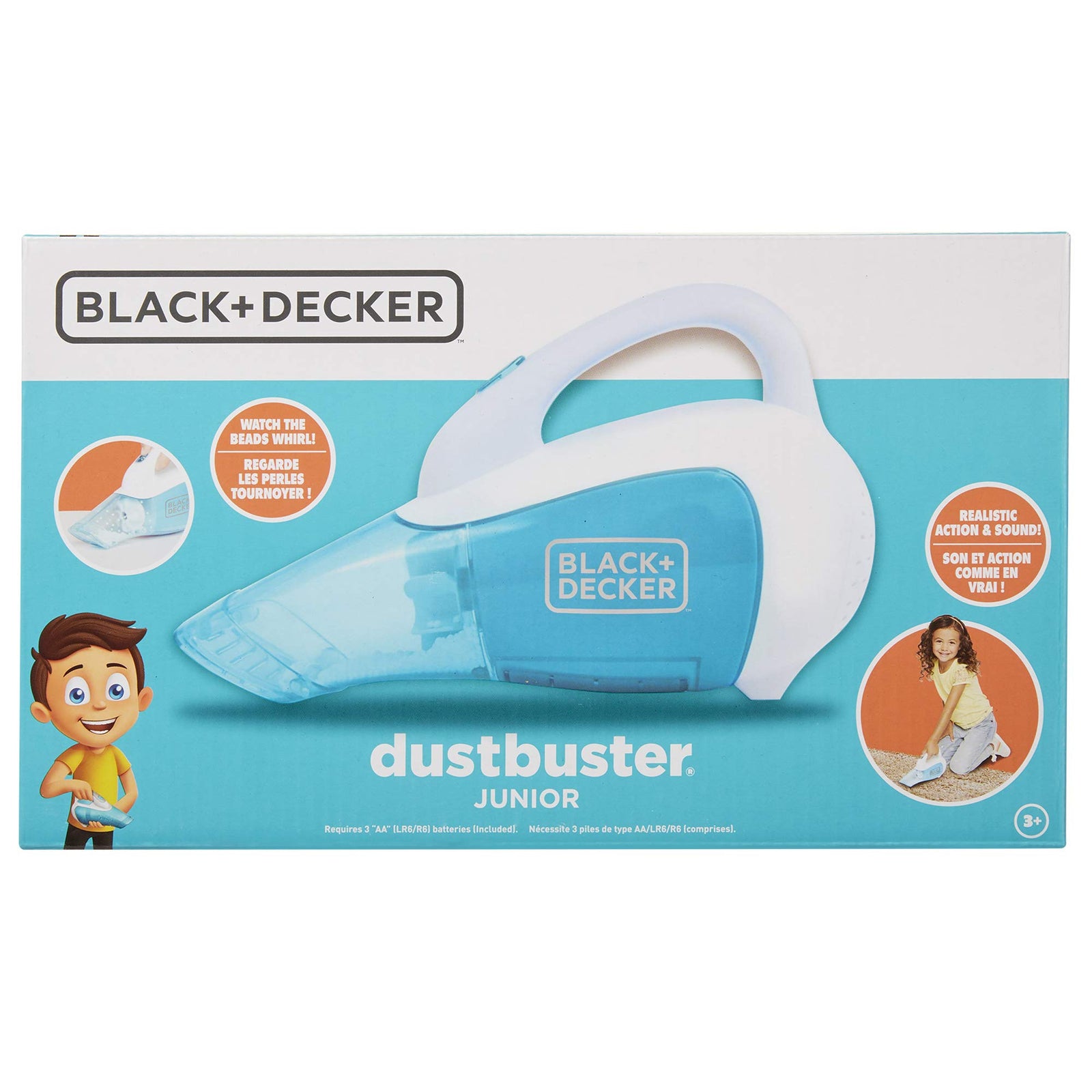 BLACK+DECKER Dustbuster Junior Toy Handheld Vacuum Cleaner with Realistic Action & Sound Pretend Role Play Toy for Kids with Whirling Beads & Batteries Included [Amazon Exclusive]