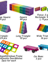 cossy Kids Magnet Toys Magnetic Tiles, 120 PCs Magnetic Building Blocks, Educational Toys for Kids Children with 2 Car Sets
