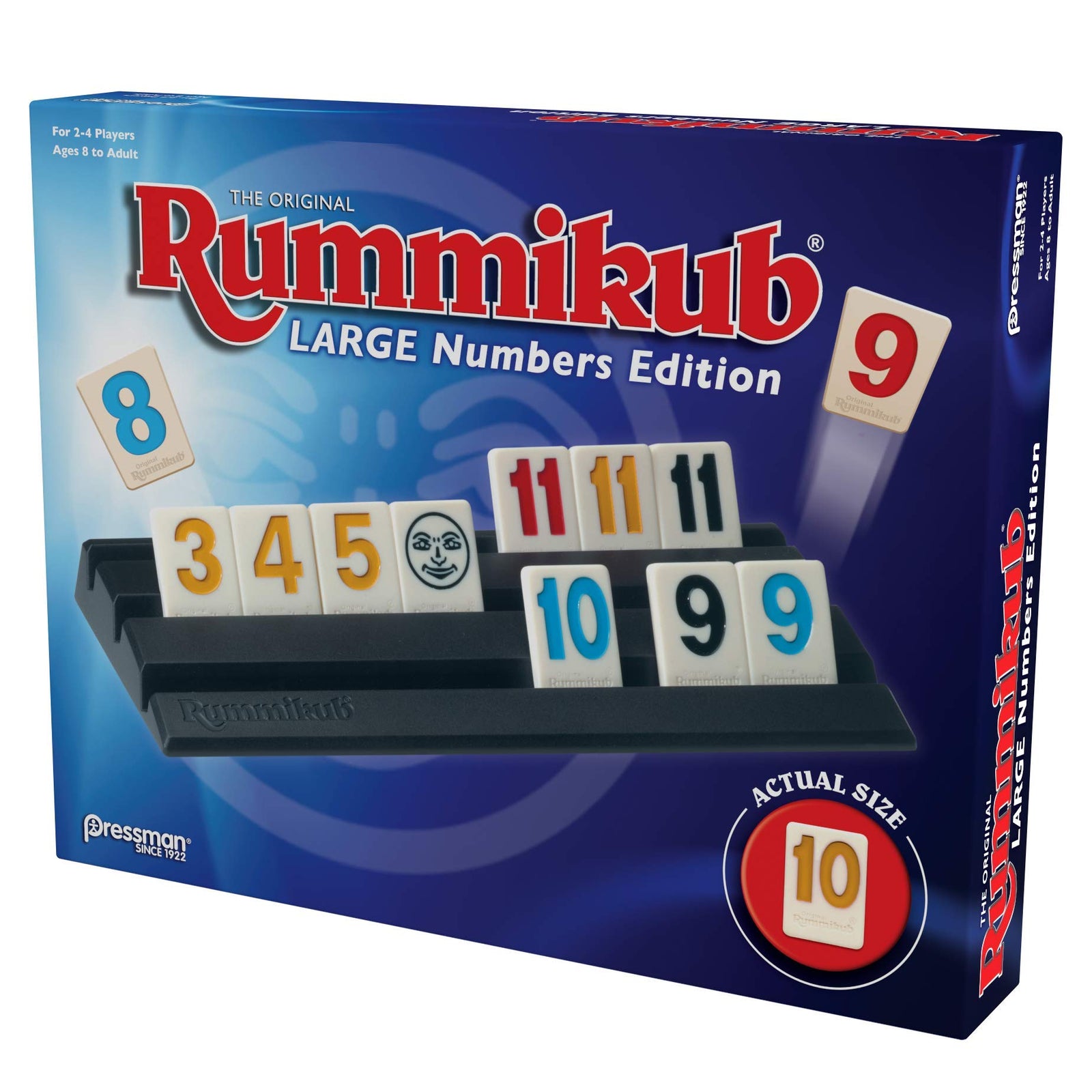 Pressman Rummikub Large Numbers Edition - The Original Rummy Tile Game Blue, 5"