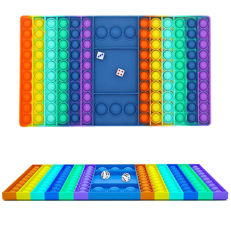 Wuximde Big Size Push Game Fidget Toy, Huge Rainbow Chess Board Push Bubble Popper Fidget Sensory Toys for Parent-Child Time, Interactive Jumbo Stress Relief Figetget Toy to Play with Friends