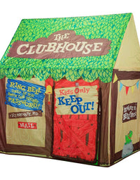 Swehouse Clubhouse Tent Kids Play Tents for Boys School Toys for Indoor and Outdoor Games Children Playhouse with Roll-up Door and Windows
