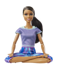 Barbie Made to Move Doll with 22 Flexible Joints & Curly Brunette Ponytail Wearing Athleisure-wear for Kids 3 to 7 Years Old
