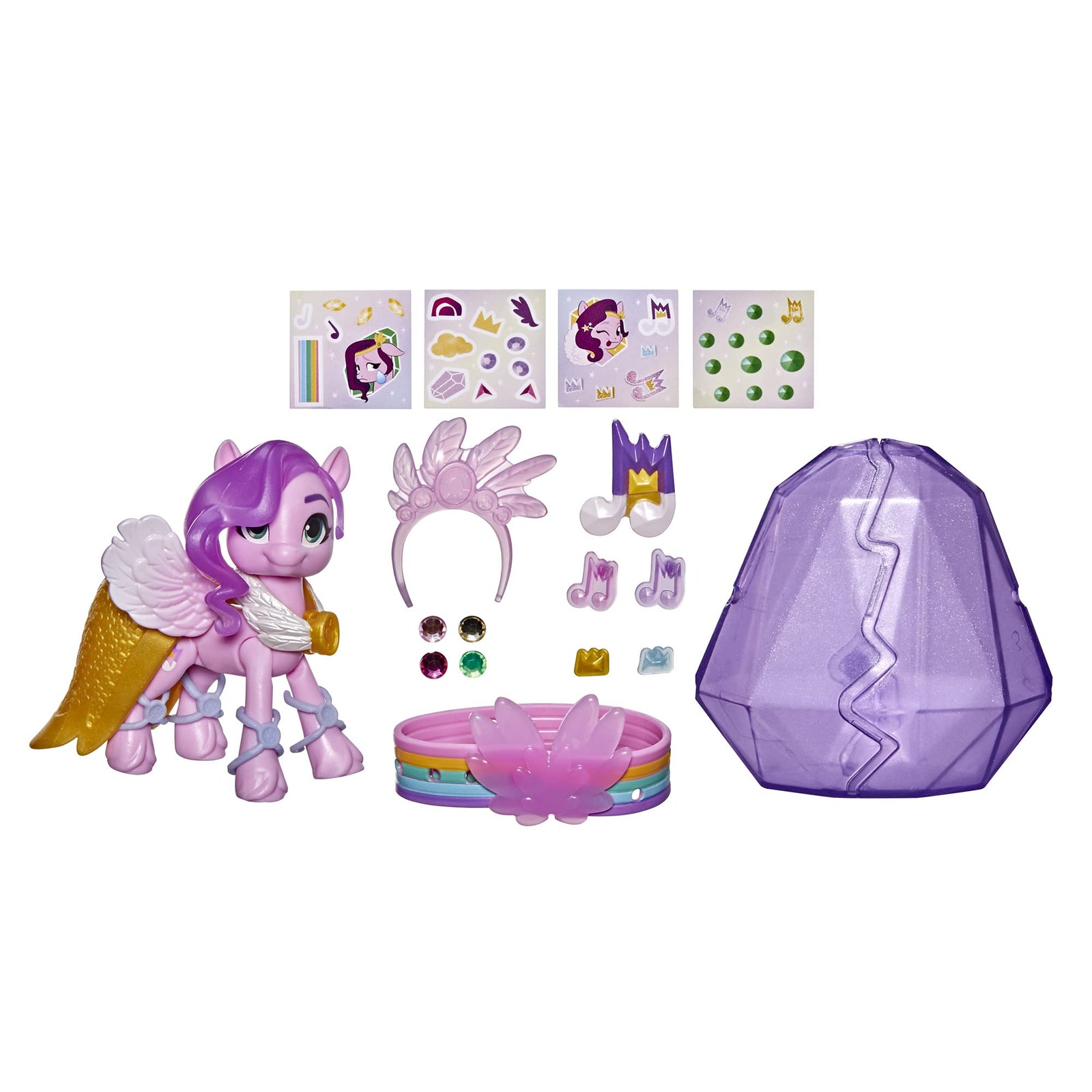 My Little Pony: A New Generation Movie Crystal Adventure Princess Pipp Petals - 3-Inch Pink Pony Toy, Surprise Accessories, Friendship Bracelet