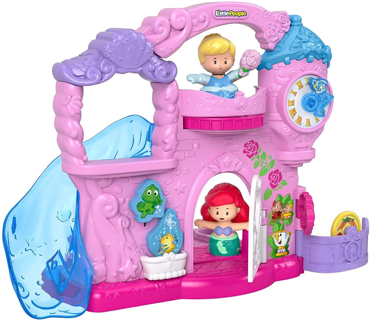 Fisher-Price Little People – Disney Princess Play & Go Castle, portable playset with character figures for toddlers and preschool kids