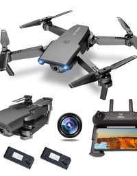 NEHEME NH525 Foldable Drones with 720P HD Camera for Adults, RC Quadcopter WiFi FPV Live Video, Altitude Hold, Headless Mode, One Key Take Off for Kids or Beginners with 2 Batteries
