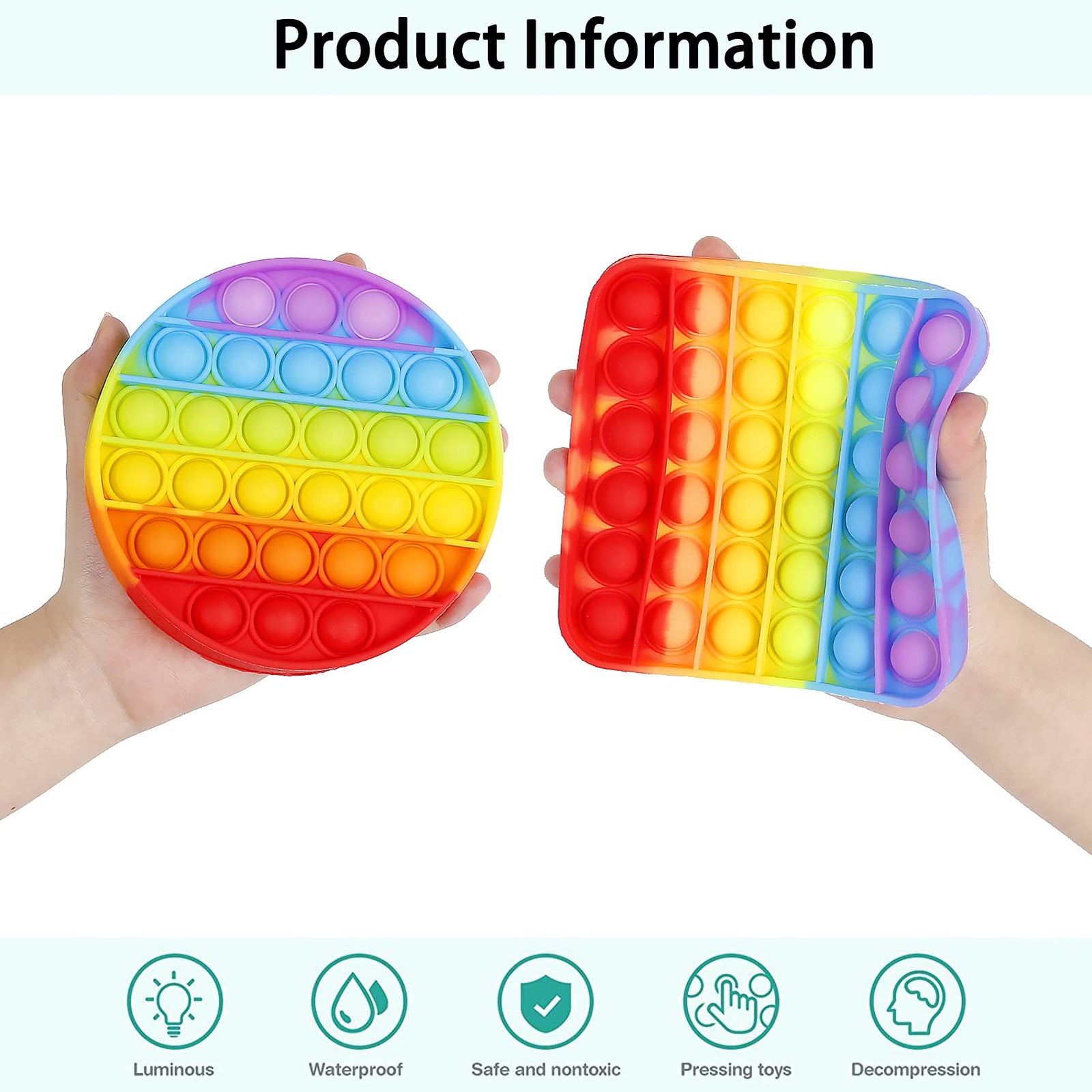IGINOA Pop Poop Fidget Toy Bubble Sensory 4 Pack Popper Figets Figetget Cute Yellow Green Orange Blue Turtle Popet Game Silicone Relieves Stress ADHD Anxiety Gift Boy Kid Teen Girls
