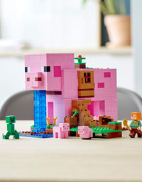 LEGO Minecraft The Pig House 21170 Minecraft Toy Featuring Alex, a Creeper and a House Shaped Like a Giant Pig, New 2021 (490 Pieces)
