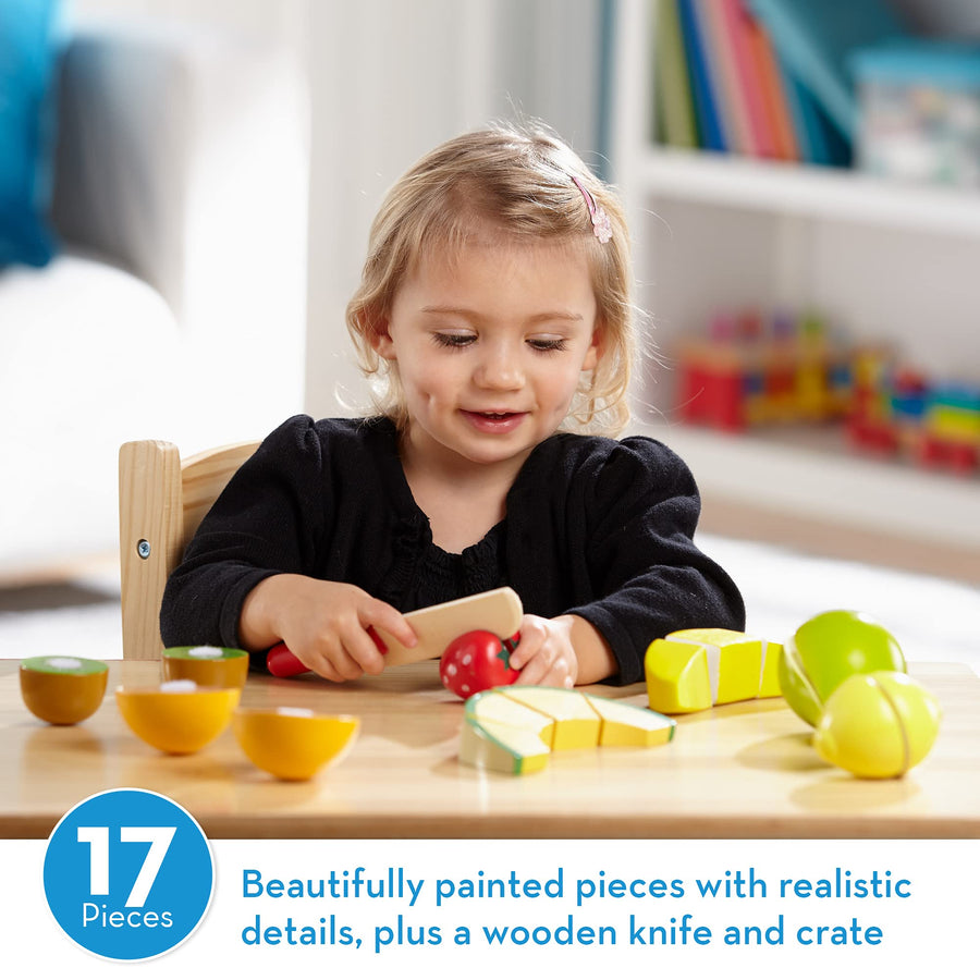 Melissa & Doug Cutting Fruit Set - Wooden Play Food Kitchen Accessory