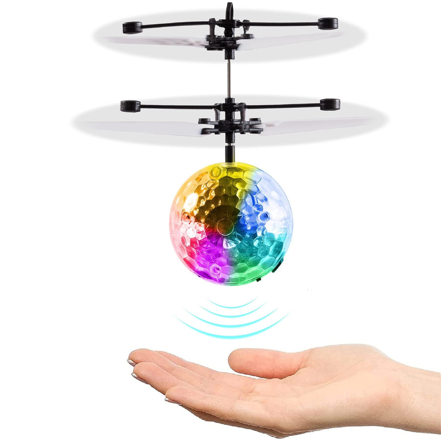 Magic Flying Ball Toy - Infrared Induction RC Drone, Disco Light LEDs, Rechargeable Helicopter - Unique Kids & Adults Christmas Stocking Stuffer Idea 2021, Best Teenage Girl, Teen Boy & Tweens Present