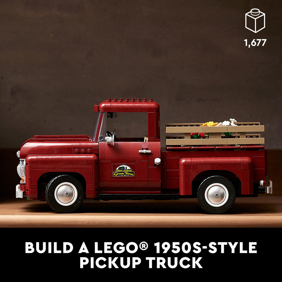 LEGO Pickup Truck 10290; Build and Display an Authentic Vintage 1950s Pickup Truck; New 2021 (1,677 Pieces)