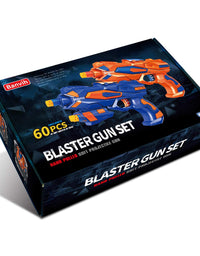 2 Pack Blaster Guns Boys Toy-with 60 Soft Foam Darts Bullets& 2 Wrist Bands for Nerf-Hand Gun Toys Gifts Party Supplies for 5,6,7,8,9 Years Kids
