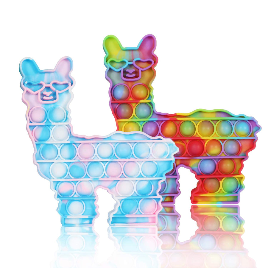 WHATOOK POP Fidget Llama Toys its: 2pack Poppers Sensory Special Needs Stress Relief and Anti-Anxiety Silicone Squeeze Bubble Alpaca Toy Tools for Kids and Adults