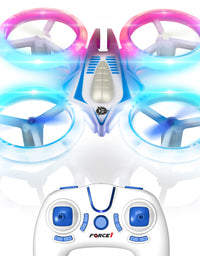 Force1 UFO 4000 Mini Drone for Kids - LED Remote Control Drone, Small RC Quadcopter for Beginners with LEDs, 4-Channel Remote Control, 2 Speeds, and 2 Drone Batteries
