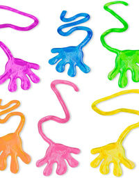 Super Z Outlet Vinyl Glitter Mini Sticky Hands Toys for Children Party Favors, Birthdays - 1 1/4" (72 Count)
