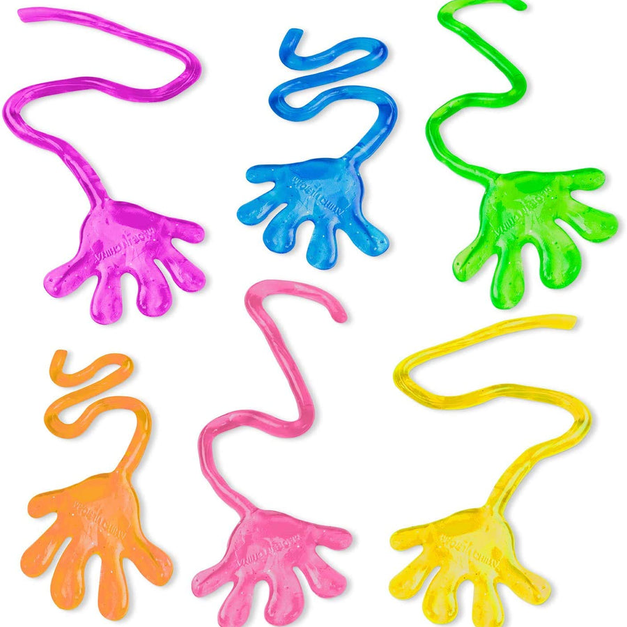 Super Z Outlet Vinyl Glitter Mini Sticky Hands Toys for Children Party Favors, Birthdays - 1 1/4" (72 Count)