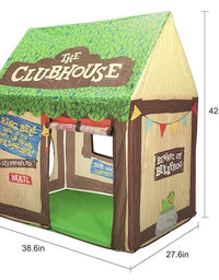 Swehouse Clubhouse Tent Kids Play Tents for Boys School Toys for Indoor and Outdoor Games Children Playhouse with Roll-up Door and Windows
